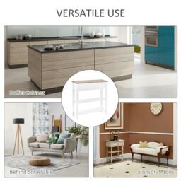 Rackhams Console Table Hallway Side Desk 1 Drawer 2 Shelves Worktop Handle Retro Elegant Style Home Display Storage for Bedroom Livingroom - thumbnail 6