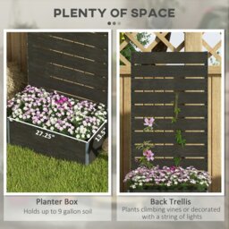 Rackhams Raised Garden Bed with Trellis and Drainage Hole, Planter Box Black - Dark Grey - Wood-Plastic Composite Board - 72W x 38D x 150Hcm - thumbnail 4