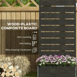 Rackhams Raised Garden Bed with Trellis and Drainage Hole, Planter Box Black - Dark Grey - Wood-Plastic Composite Board - 72W x 38D x 150Hcm - thumbnail 5