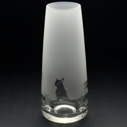 Rackhams French Bulldog Dog Glass Bud Vase - Hand Etched/Engraved Gift - thumbnail 2
