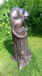 Rackhams Cat and Mouse Garden Sculpture Resin Ornament - Resin - Bronze - Sculpture - thumbnail 2