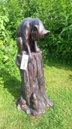 Rackhams Cat and Mouse Garden Sculpture Resin Ornament - Resin - Bronze - Sculpture - thumbnail 4