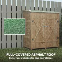 Rackhams Garden Storage Shed Tool Organizer w/ Table, 140x75x157cm, Natural - thumbnail 5