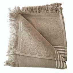 Rackhams Ghalia Cotton Bath Towel, Double-Faced - Smoke with White Stripes - thumbnail 5