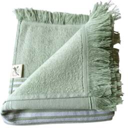 Rackhams Ghalia Cotton Bath Towel, Double-Faced - Smoke with White Stripes - thumbnail 6