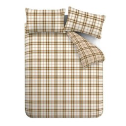 Rackhams Kelso Check Reversible Duvet Cover Set Burnt Orange - King - Burnt Orange - thumbnail 5