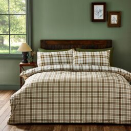 Rackhams Kelso Check Reversible Duvet Cover Set Burnt Orange - King - Burnt Orange - thumbnail 2