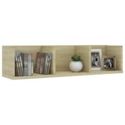 Rackhams CD Wall Shelf Sonoma Oak 75x18x18 cm Engineered Wood - thumbnail 3