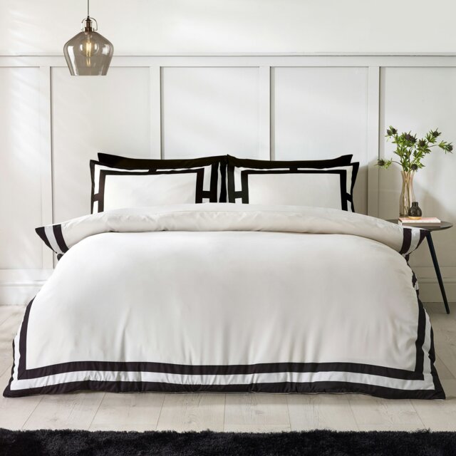 Rackhams So Soft Mono Panel Duvet Cover Set - Cream - Single - image 1