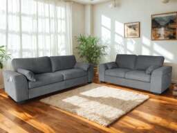 Rackhams The Modena 3+2 Seater Sofa Set in Grey or Cream - Cream - thumbnail 1