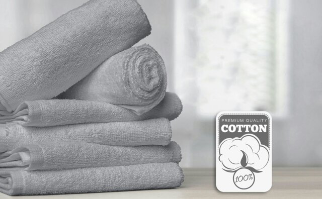 Rackhams Cotton Plush velour 450gsm Super Absorbent Towels - Silver - Silver - Hand Towel