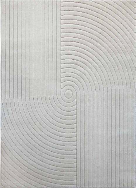 Rackhams Knot White Rug – Textured Striped Design - 120X170 cm - image 1