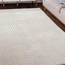 Rackhams Knot White Rug – Textured Striped Design - 120X170 cm - thumbnail 4