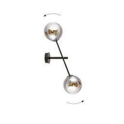 Rackhams LINEAR Wall lamp 2 x E14 Black with Graphite Shade - thumbnail 6
