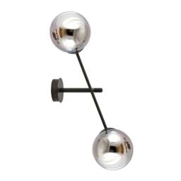 Rackhams LINEAR Wall lamp 2 x E14 Black with Graphite Shade - thumbnail 5