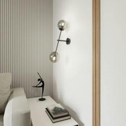 Rackhams LINEAR Wall lamp 2 x E14 Black with Graphite Shade - thumbnail 3