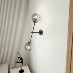 Rackhams LINEAR Wall lamp 2 x E14 Black with Graphite Shade - thumbnail 2