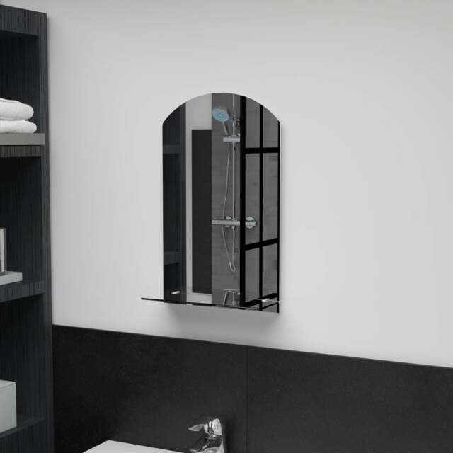 Rackhams Wall Mirror with Shelf 30x50 cm Tempered Glass - image 1