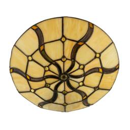 Rackhams Amber Toned Circular Tiffany Stained Glass Pendant Ceiling Light Shade - thumbnail 4