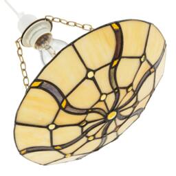 Rackhams Amber Toned Circular Tiffany Stained Glass Pendant Ceiling Light Shade - thumbnail 6