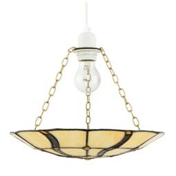Rackhams Amber Toned Circular Tiffany Stained Glass Pendant Ceiling Light Shade - thumbnail 5