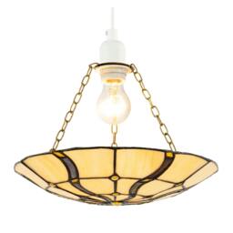Rackhams Amber Toned Circular Tiffany Stained Glass Pendant Ceiling Light Shade - thumbnail 2