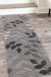 Rackhams Newport Leaf Grey Rug – Hand-Carved - 60X200 cm - thumbnail 6