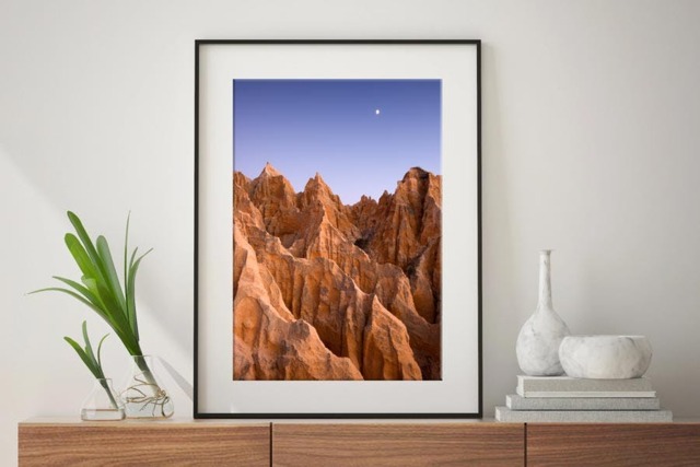 Rackhams Cliffs Moonrise - Framed Print 16 x 12 inch - image 1