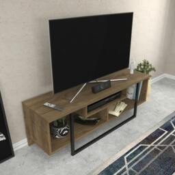 "Rackhams Asal Modern Tv Stand TV Unit TV Cabinet for TV's up to 55"" - Walnut Black" - thumbnail 3