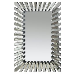 Rackhams Modern Multi-Facet Glass Frame Zip Wall Mirror 120cm x 80cm - Clear - thumbnail 6
