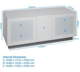 Rackhams Alphason Element TV-Stand White, 2500mm - White - thumbnail 3