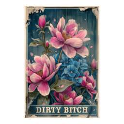 Rackhams Dirty Bitch Art Print - Framing Options Available - Walnut - A3 - Floating Canvas - thumbnail 2