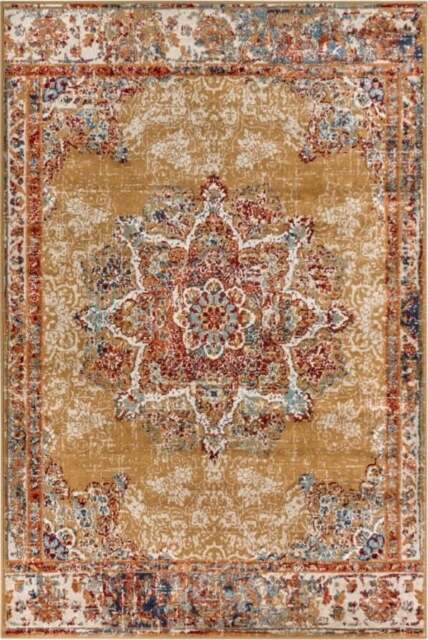 Rackhams Orient Maderno Medallion Design Yellow Rug - 80X120 cm - image 1