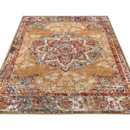 Rackhams Orient Maderno Medallion Design Yellow Rug - 80X120 cm - thumbnail 6