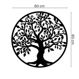 Rackhams Tree of Life with Birds Metal Wall Decor 60x60 - Metal - Black - thumbnail 2