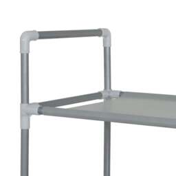 Rackhams Shoe Rack with 10 Shelves Metal and Non-woven Fabric Silver - thumbnail 4