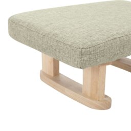 Rackhams Khaki Linen Upholstered Footstool with Wooden Legs - Khaki - thumbnail 4