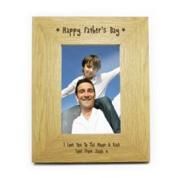 Rackhams Personalised Oak Finish 6x4 Happy Fathers Day Photo Frame - thumbnail 2