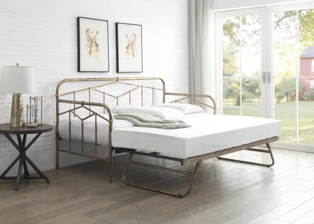 Rackhams Axton 3ft Day Bed Antique Bronze Metal Bed Frame - Single - Antique Bronze - Day Bed - image 1