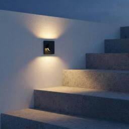 Rackhams 3 Watt Black Recessed Outdoor Wall Light - thumbnail 3