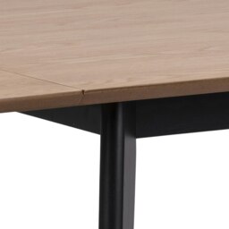 Rackhams Roxby Extending Dining Table 80-120cm in Oak & Black Included 2 Roxby Dining Chairs in Black and Oak - Black - No - Brown - thumbnail 5