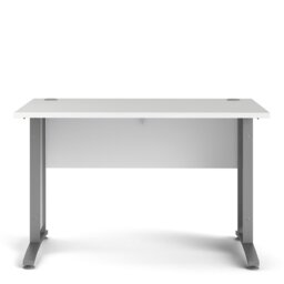 Rackhams Prima Desk 120 cm in White with Silver grey steel legs - White & Grey - 80.1 - 75 - thumbnail 2