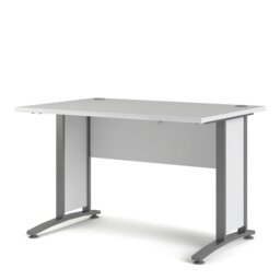 Rackhams Prima Desk 120 cm in White with Silver grey steel legs - White & Grey - 80.1 - 75 - thumbnail 3