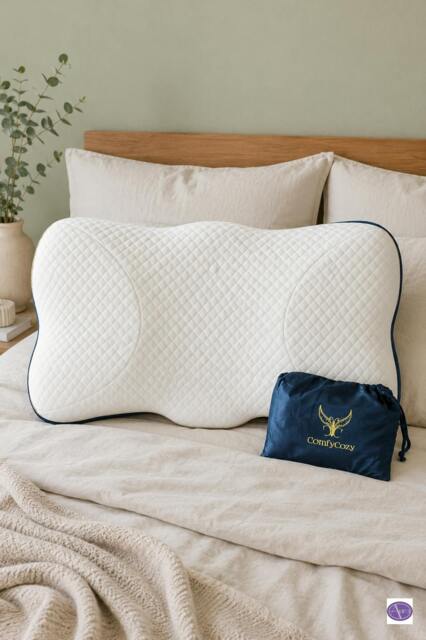Rackhams Deluxe Butterfly Memory Foam Pillow + Luxury Silk Eye Mask - image 1