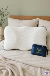 Rackhams Deluxe Butterfly Memory Foam Pillow + Luxury Silk Eye Mask