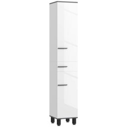 Rackhams Bathroom Cabinet with Adjustable Shelves, Double Doors and Drawer - White - thumbnail 2