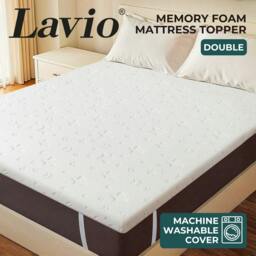 Rackhams Double Mattress Topper 5cm Memory Foam Bamboo Charcoal Washable Non Slip - thumbnail 2
