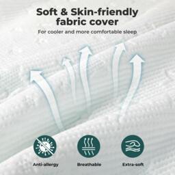 Rackhams Double Mattress Topper 5cm Memory Foam Bamboo Charcoal Washable Non Slip - thumbnail 6