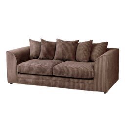 Rackhams Dylan Jumbo Cord 3+2 Seater Fabric Sofa in Chocolate - 3 Seater & 2 Seater Set - thumbnail 6