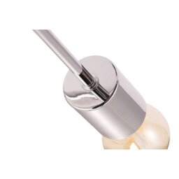 Rackhams Industrial Designer Styled Polish Chrome Ceiling Light with Straight Metal Arms - thumbnail 3